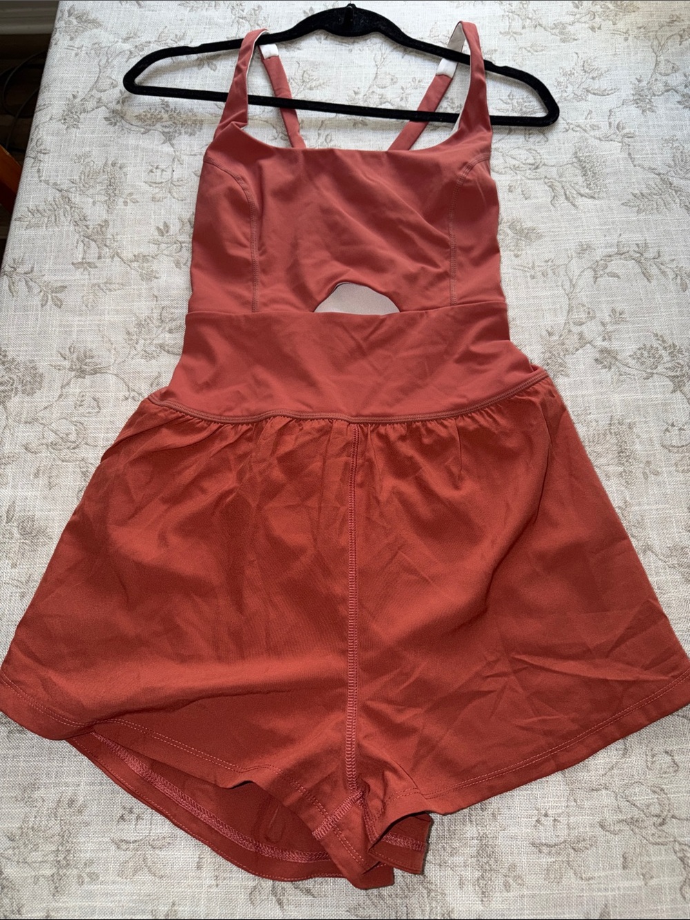 Women's Cutout Romper in Terracotta